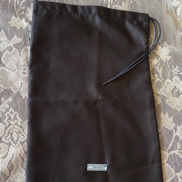 Prada Black Silky Drawstring Dust Bag w/Leather Ties - Picture 9 of 14
